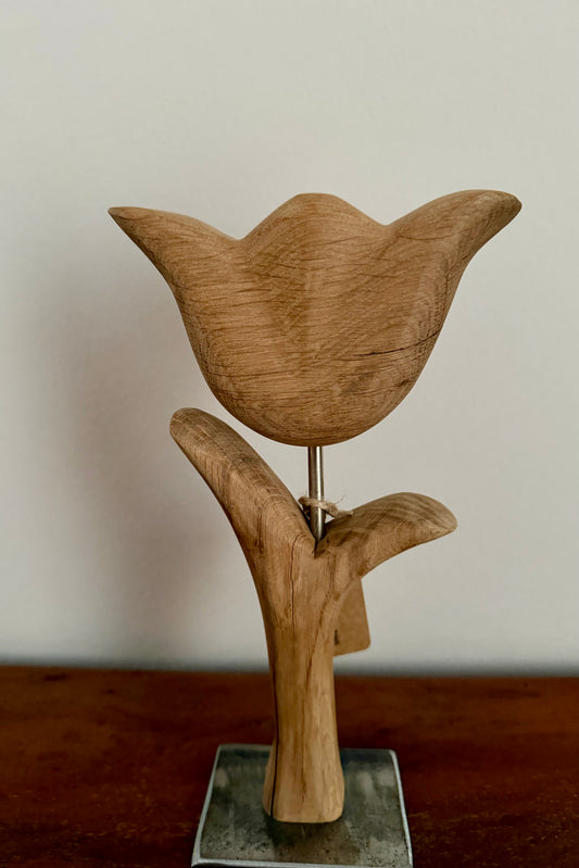 Holzblume aus geschliffenem Eichenholz 0783