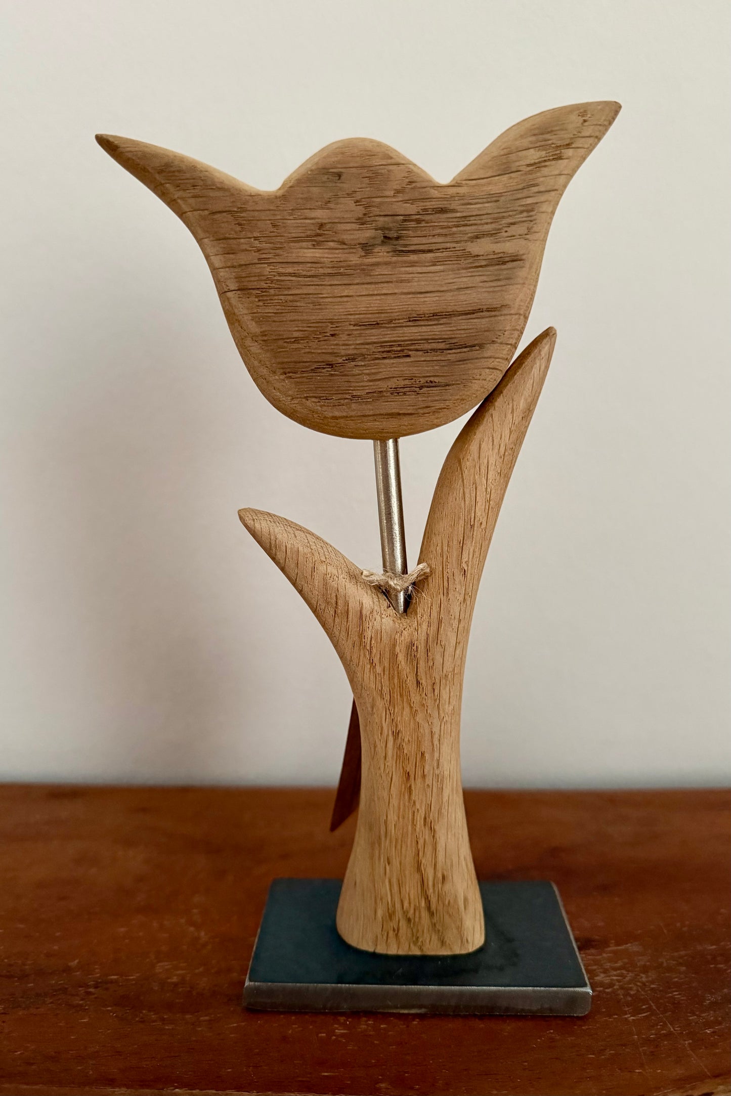 Holzblume aus geschliffenem Eichenholz 0804