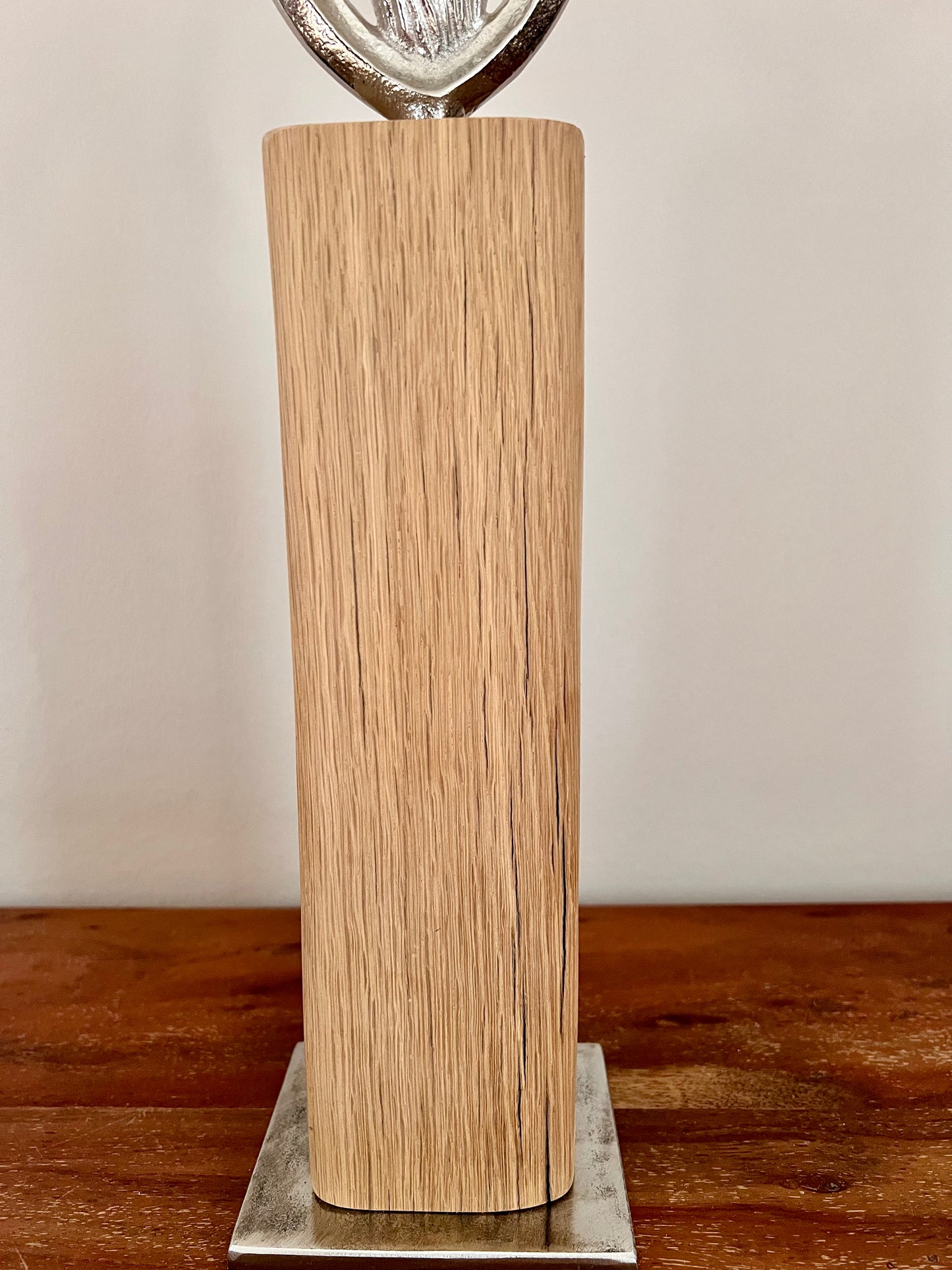 Holzkerze mit Aluflamme groß 795