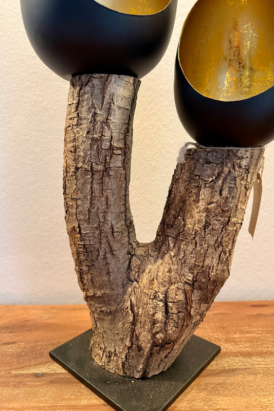 Goldei groß und Goldei klein auf Holzstamm gebürstet 1323